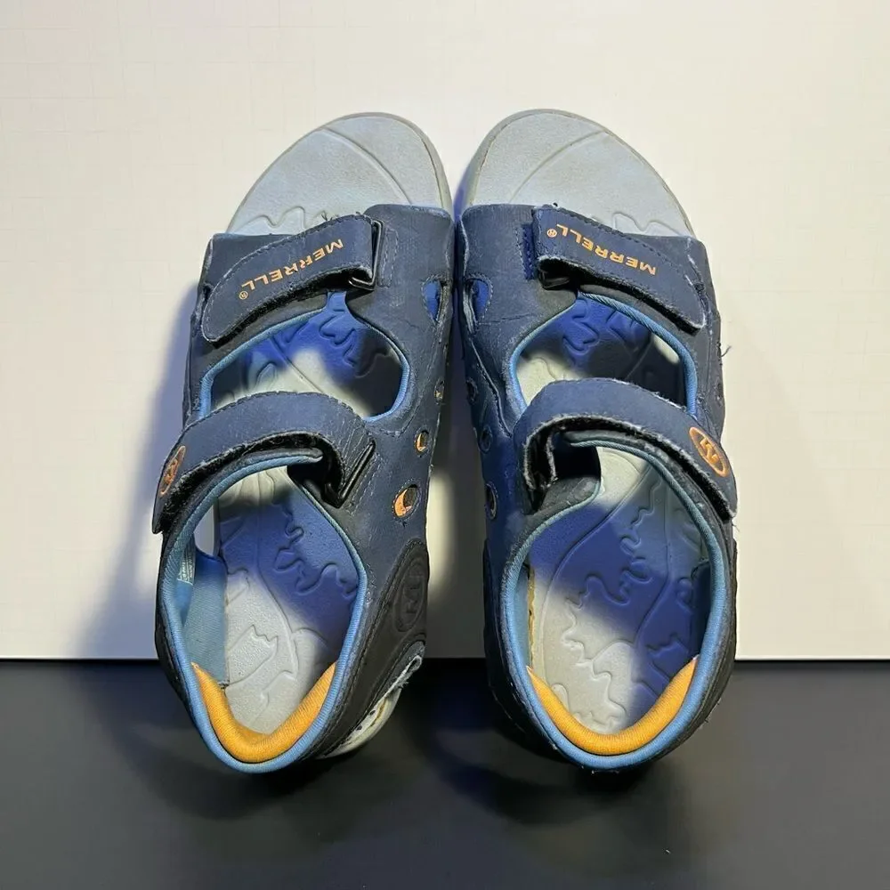 Boys MERRELL Rapid Pulse Navy Blue Hook & Loop Sandals / Size 5